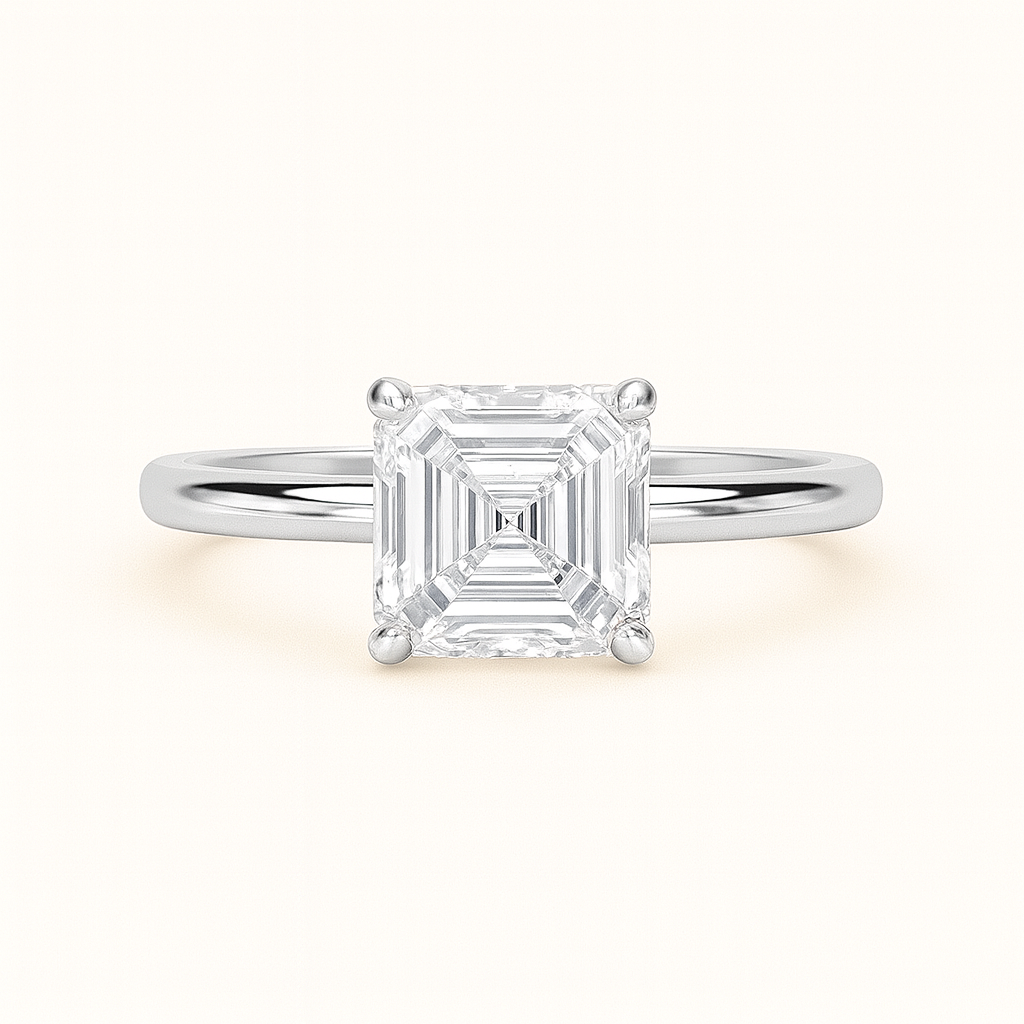 „Clara“ Solitär Asscher Lab grown Diamant Ringe Lab Diamond Labgrownlove Handgefertigt Jetzt einkaufen silber solitär