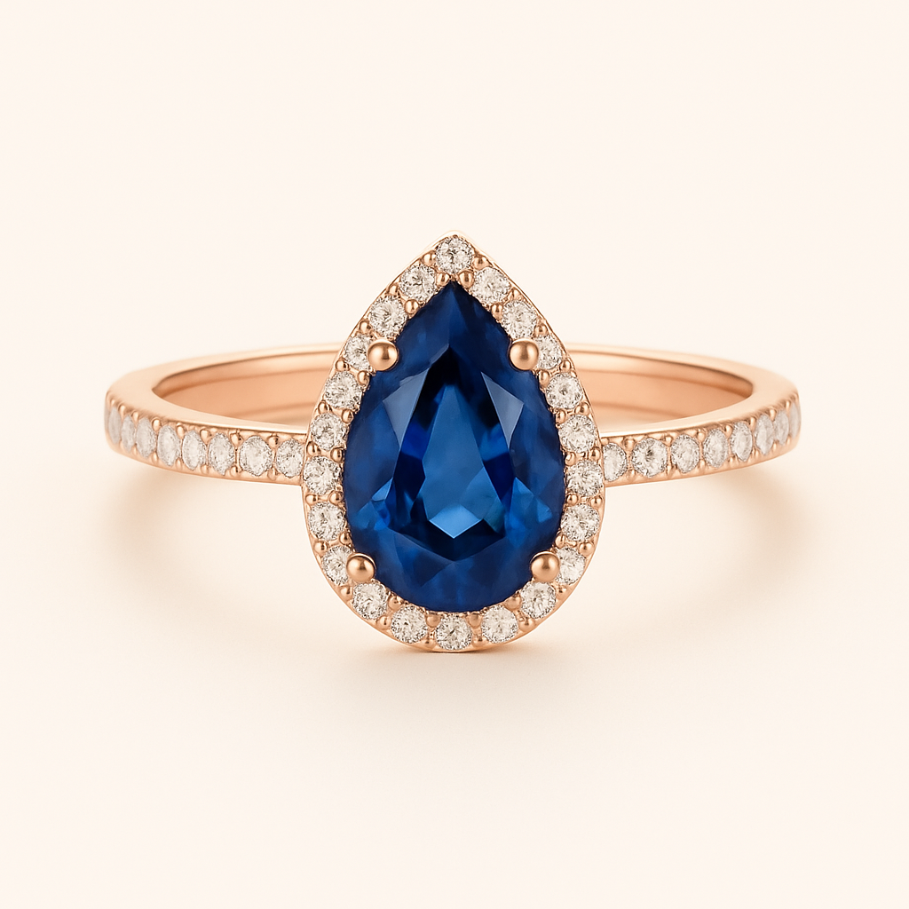 „Diana“ Halo Tropfen Lab grown Diamant Ringe Lab Diamond Labgrownlove Handgefertigt Jetzt einkaufen birnenschliff