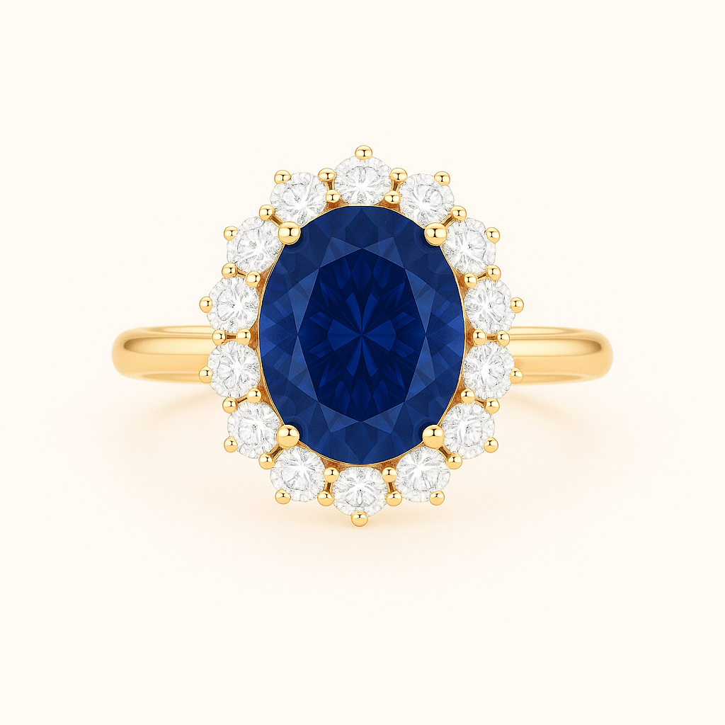 „Petunia“ Halo Brilliant Lab grown Diamant Ringe Lab Diamond Labgrownlove Handgefertigt Jetzt einkaufen oval saphir