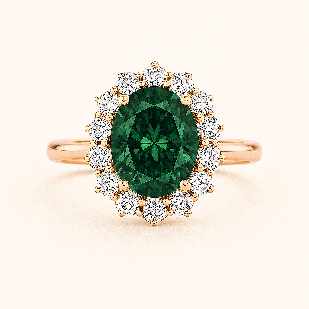 „Petunia“ Halo Brilliant Lab grown Diamant Ringe Lab Diamond Labgrownlove Handgefertigt Jetzt einkaufen rose gold oval
