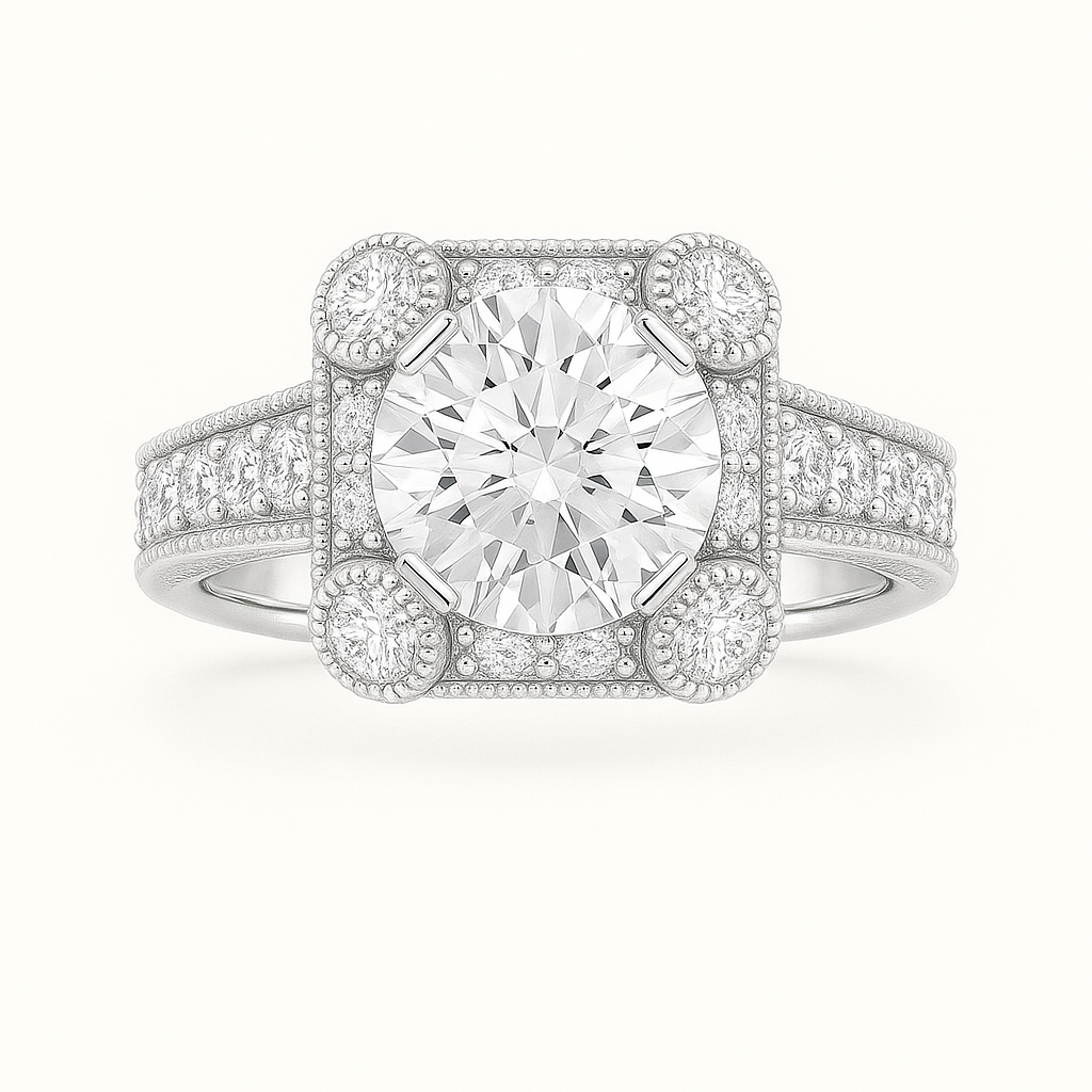 „Pina“ Halo Brilliant Lab grown Diamant Verlobungsring Ringe Lab Diamond Labgrownlove Handgefertigt Jetzt einkaufen
