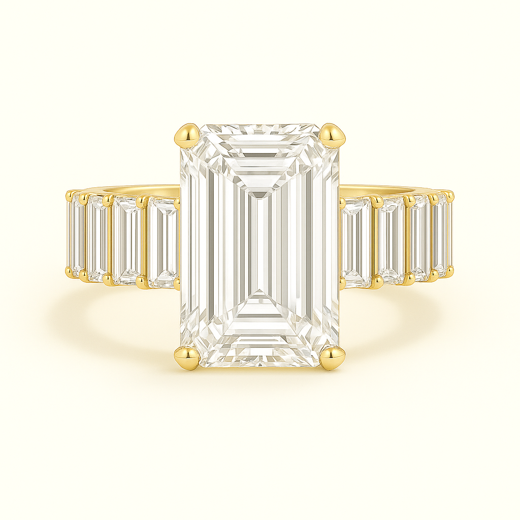 „Queen“ Emerald Lab grown Diamant Ringe Lab Diamond Labgrownlove Handgefertigt Jetzt einkaufen gelb gold verlobung ring