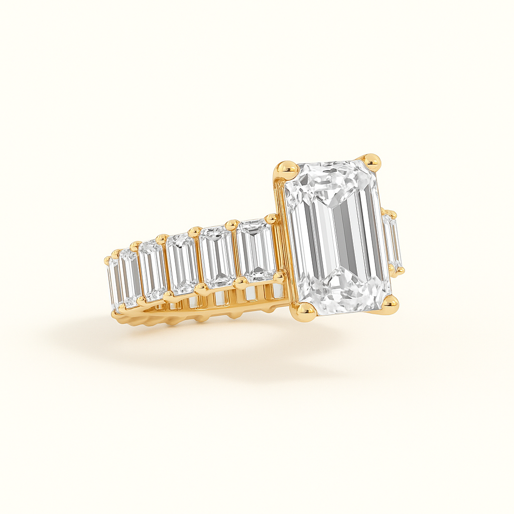 „Queen“ Emerald Lab grown Diamant Ringe Lab Diamond Labgrownlove Handgefertigt Jetzt einkaufen gold ring smaragdschliff