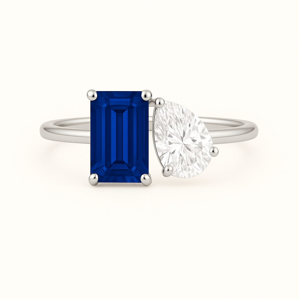 „Ruby“ Tropfen/ Cushion Lab grown Diamant Ringe Lab Diamond Labgrownlove Handgefertigt Jetzt einkaufen zwei steine