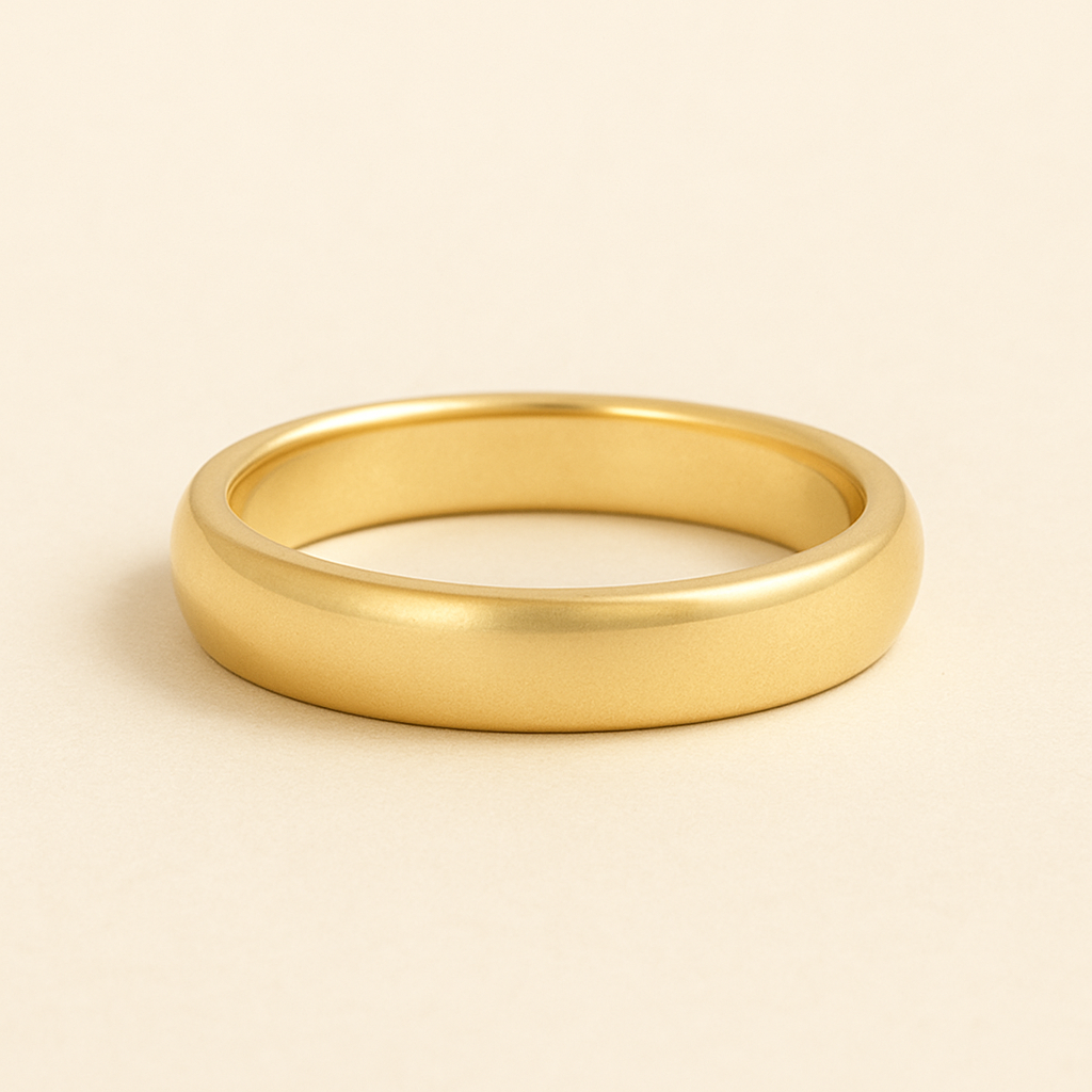 Elena – Eleganter Ehering aus 14K Gelbgold, klassisch poliert, schlicht & zeitlos, handgefertigt – auch erhältlich in Platin – nachhaltiger Trauring für Frauen von Labgrownlove