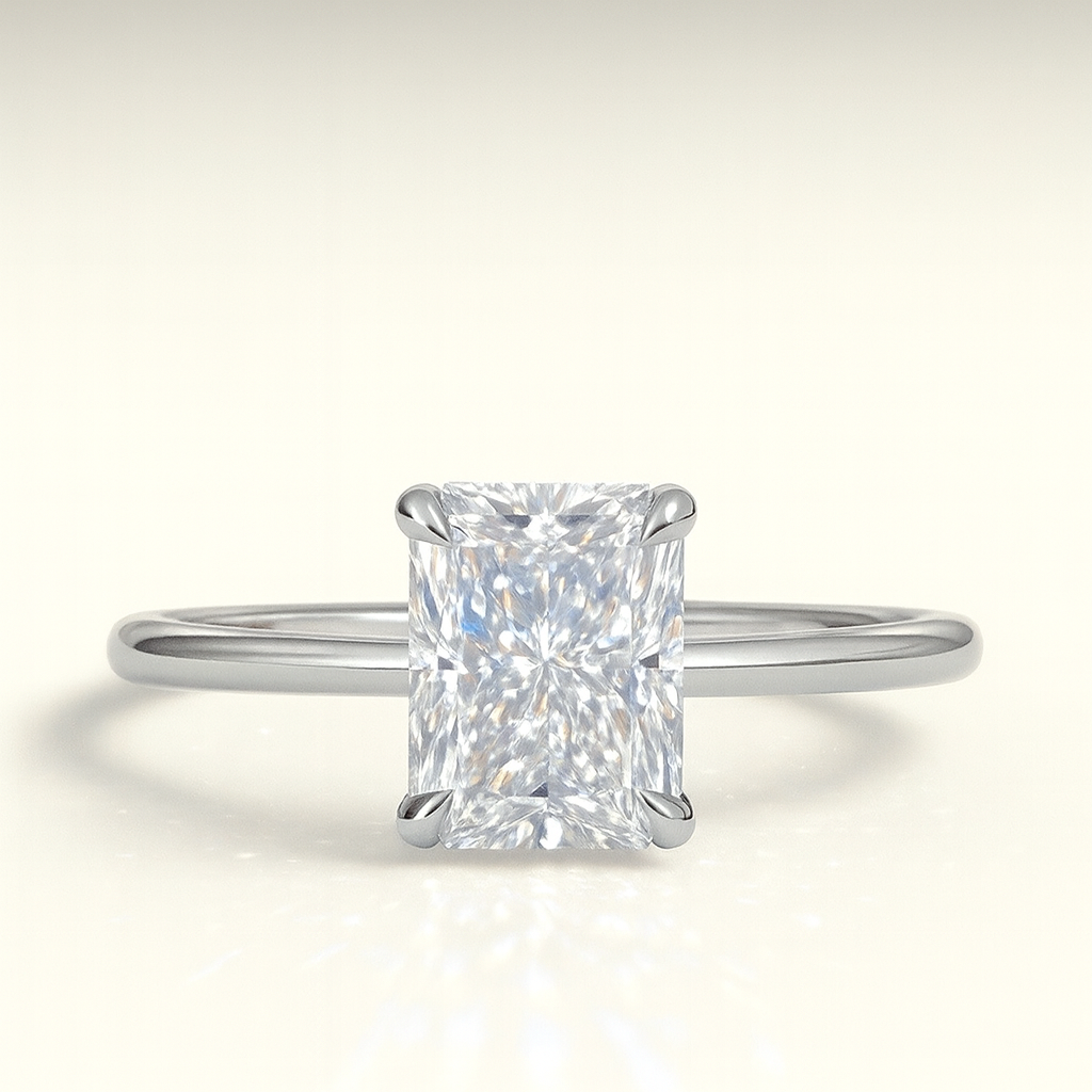 Veronica Radiant Solitär Verlobungsring aus 14k Weißgold mit einem funkelnden, laborgezüchteten Diamanten – handgefertigt, nachhaltig, von Labgrownlove