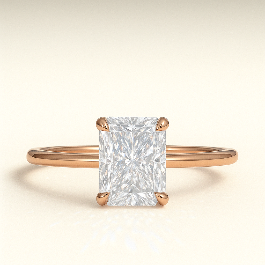 Veronica Radiant Solitär Verlobungsring aus 14k Roségold mit einem funkelnden, laborgezüchteten Diamanten – handgefertigt, nachhaltig, von Labgrownlove