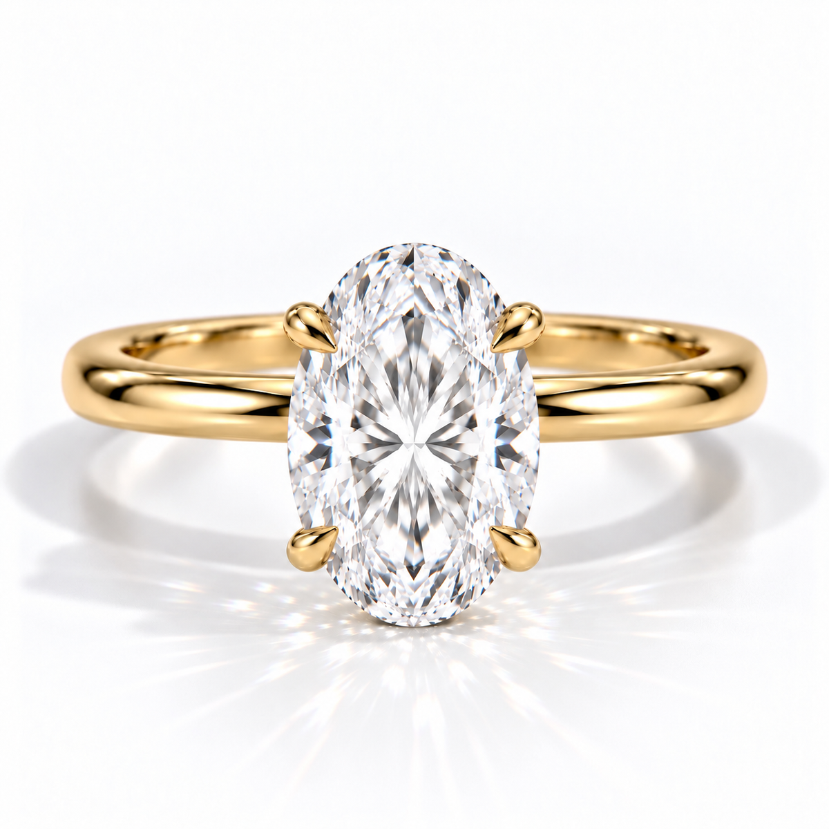 Mira Oval Solitär Verlobungsring aus 14k Gelbgold mit einem funkelnden, laborgezüchteten Diamanten – handgefertigt, nachhaltig, von Labgrownlove