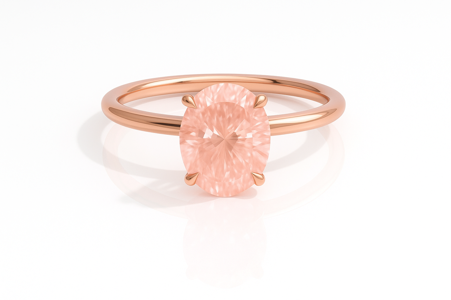 KYRA – Ovaler Solitär, 14K Verlobungsring mit einem laborgezüchteten fancy rosa Diamanten von Labgrownlove