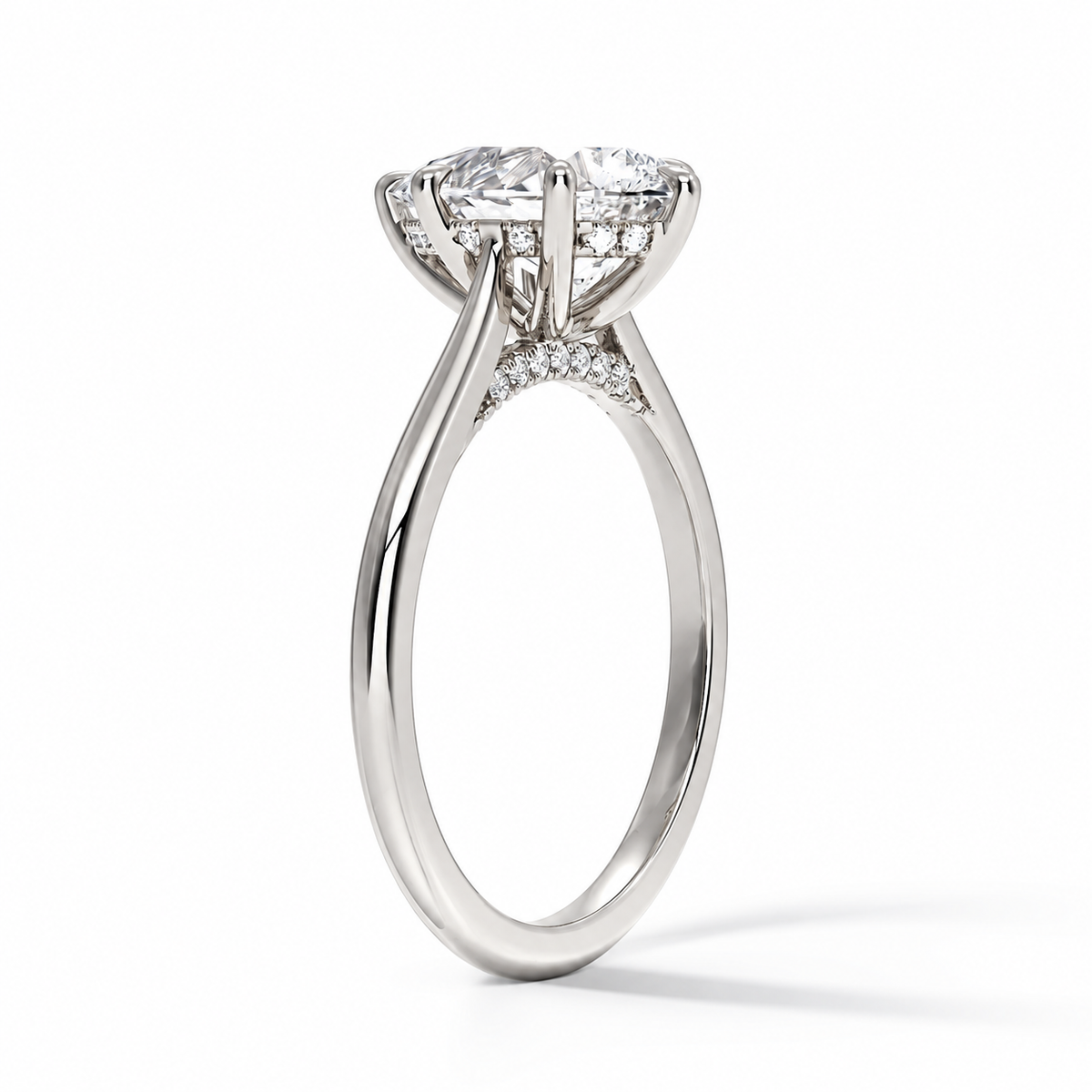 Mara – Tropfen Cathedral mit Hidden Halo Verlobungsring | Labordiamant