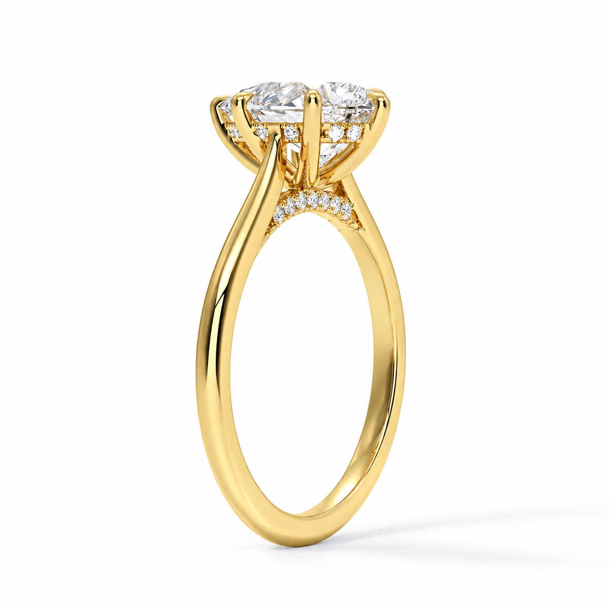 Mara – Tropfen Cathedral mit Hidden Halo Verlobungsring | Labordiamant
