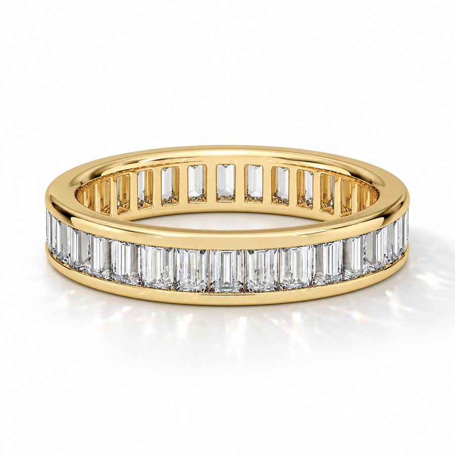 Priya – Alianza de eternidad con diamantes baguette de laboratorio