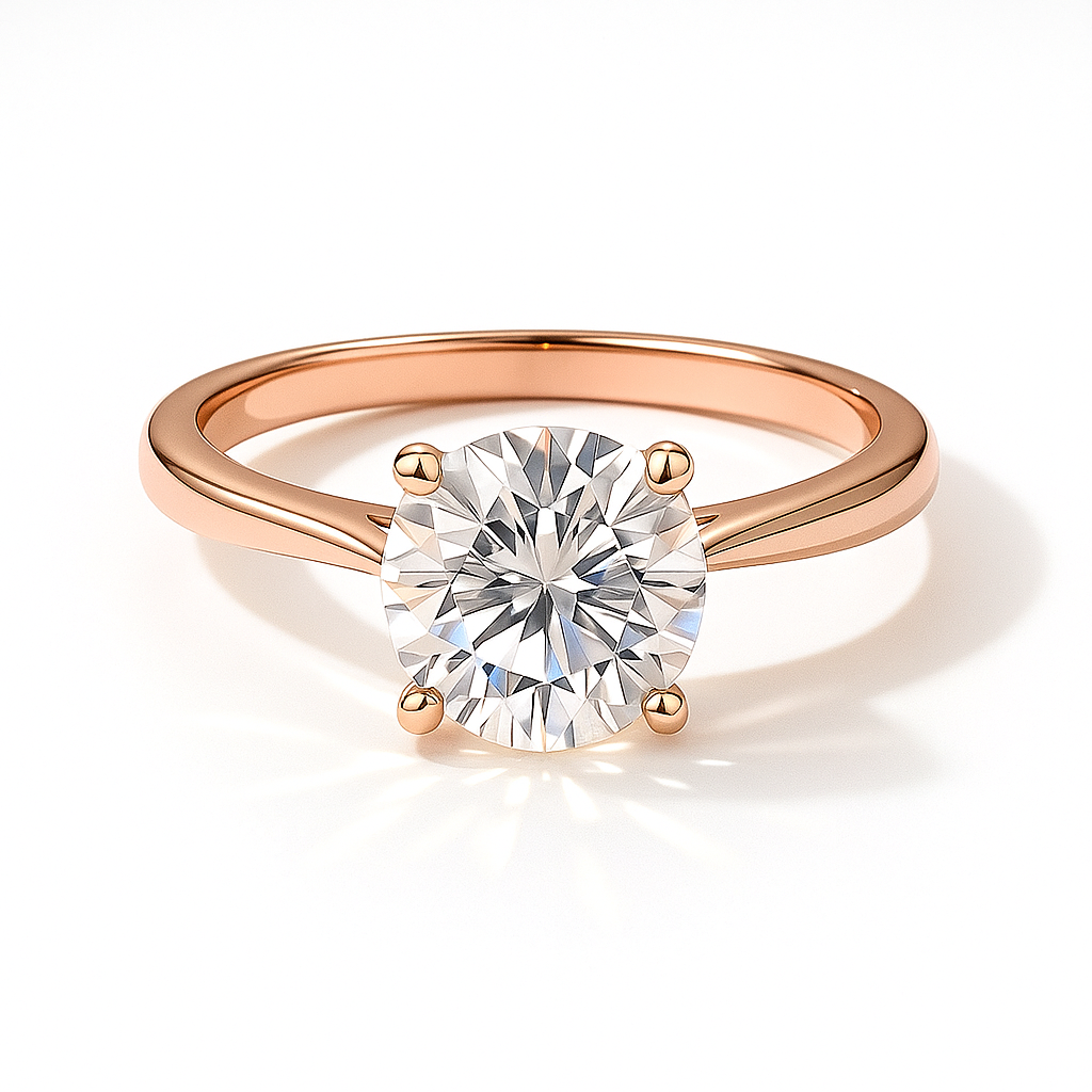 Ida Brilliant Solitär Verlobungsring aus 14k Roségold mit einem funkelnden laborgezüchteten Diamanten – handgefertigt, nachhaltig, von Labgrownlove