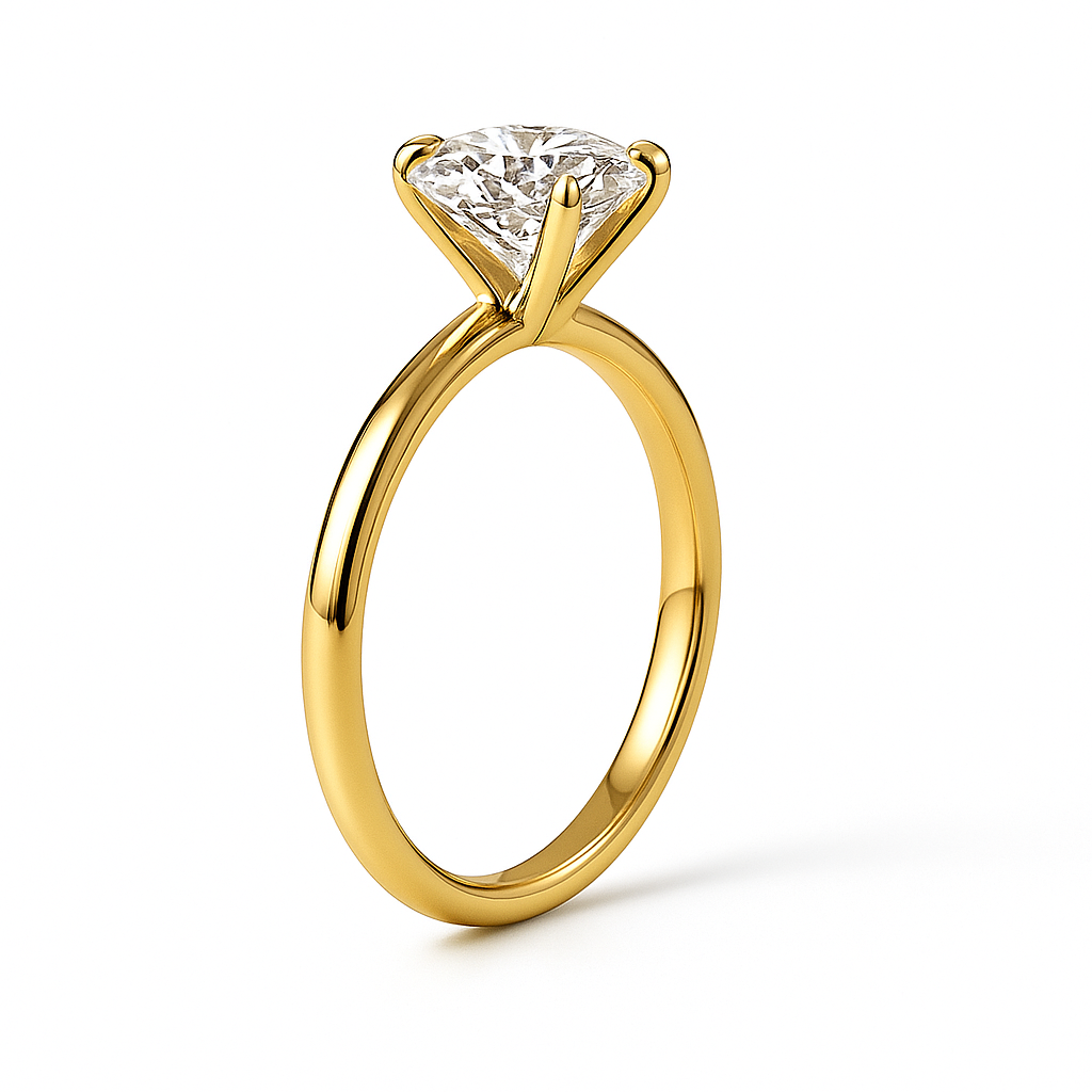 Ida Brilliant Solitär Verlobungsring aus 14k Gelbgold mit einem funkelnden laborgezüchteten Diamanten – handgefertigt, nachhaltig, von Labgrownlove