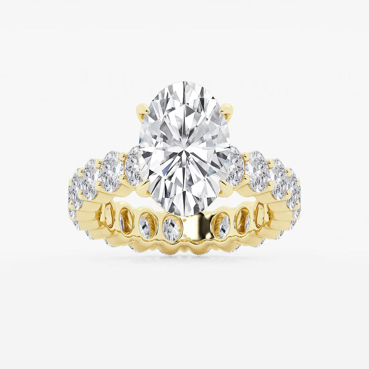 „Isabella“ Eternity Oval Lab-grown Diamant - 14K Karat Gelbgold / 2 / Color E, VS1 Clarity, Excellent Cut - Lab Diamond