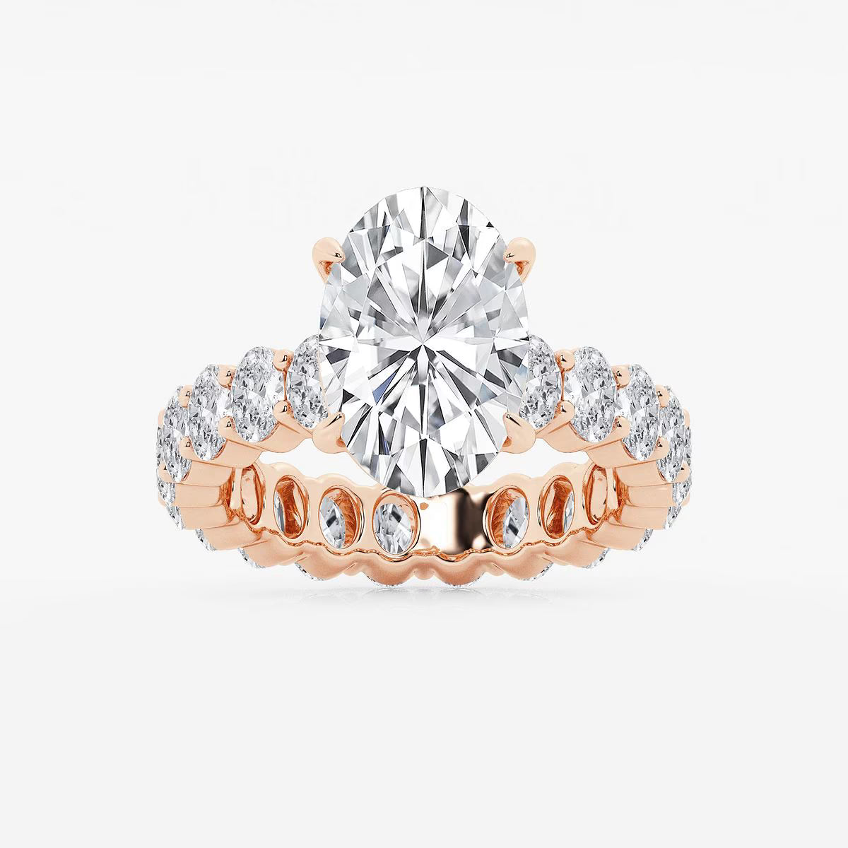 „Isabella“ Eternity Oval Lab-grown Diamant - 14K Karat Roségold / 2 / Color E, VS1 Clarity, Excellent Cut - Lab Diamond
