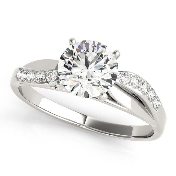 Platinum Bypass Round Engagement Rings