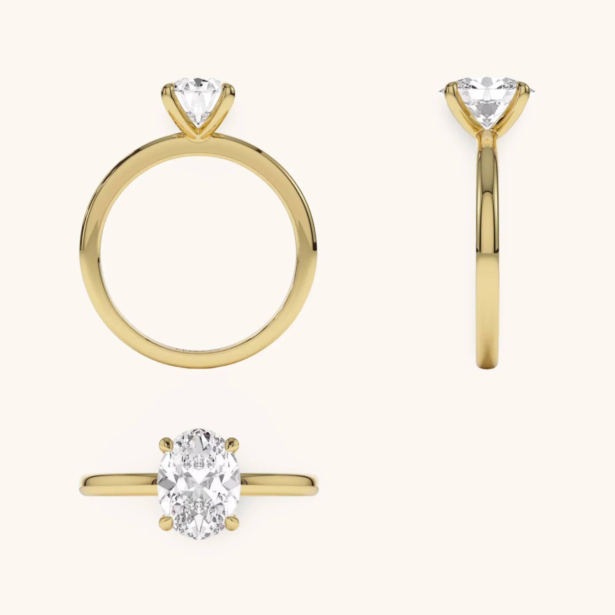 „Stacy“ Solitär Oval Lab grown Diamant Verlobungsring Ringe Lab Diamond Labgrownlove Handgefertigt Jetzt einkaufen drei