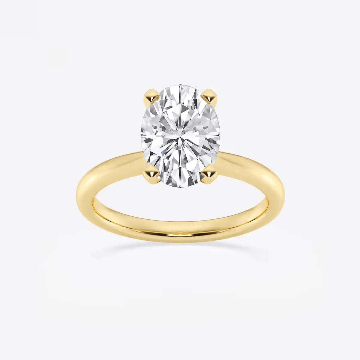 Ovaler Solitär-Verlobungsring aus Gelbgold mit Labordiamant
