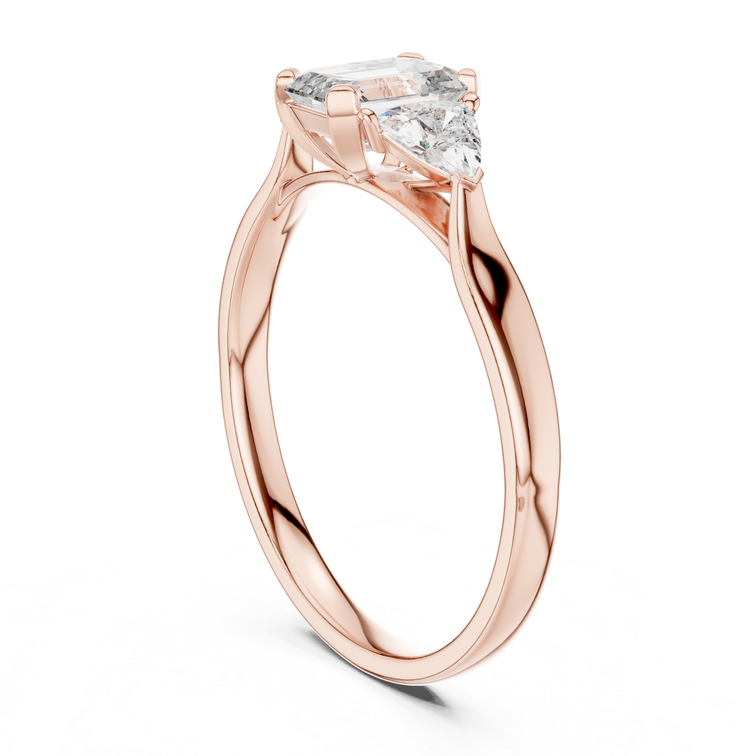 Oktavia - Cathedral Verlobungsring aus 14k Rosegold mit einem funkelnden, laborgezüchteten Diamanten - handgefertigt & nachhaltig - von Labgrownlove 