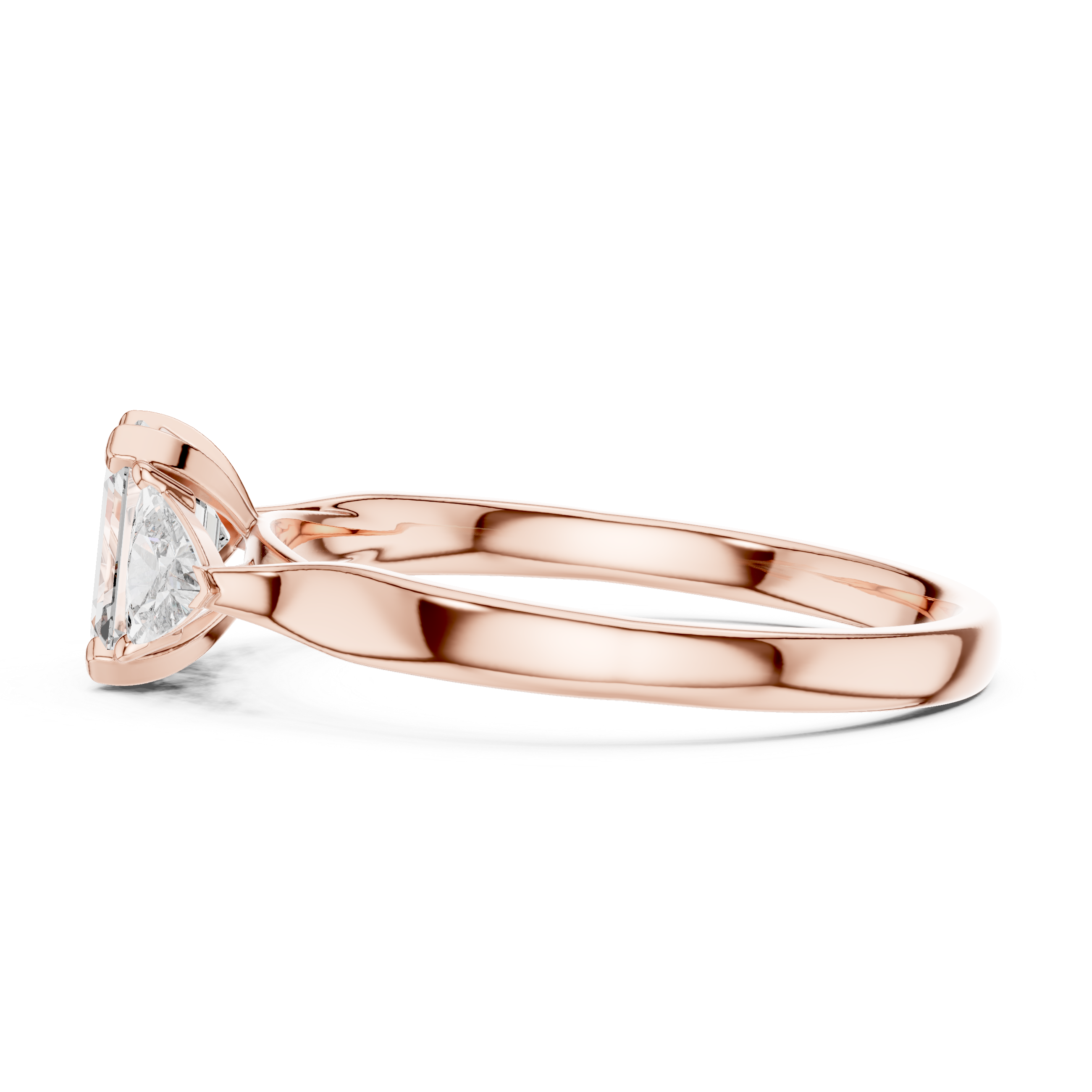 Oktavia - Cathedral Verlobungsring aus 14k Rosegold mit einem funkelnden, laborgezüchteten Diamanten - handgefertigt & nachhaltig - von Labgrownlove 