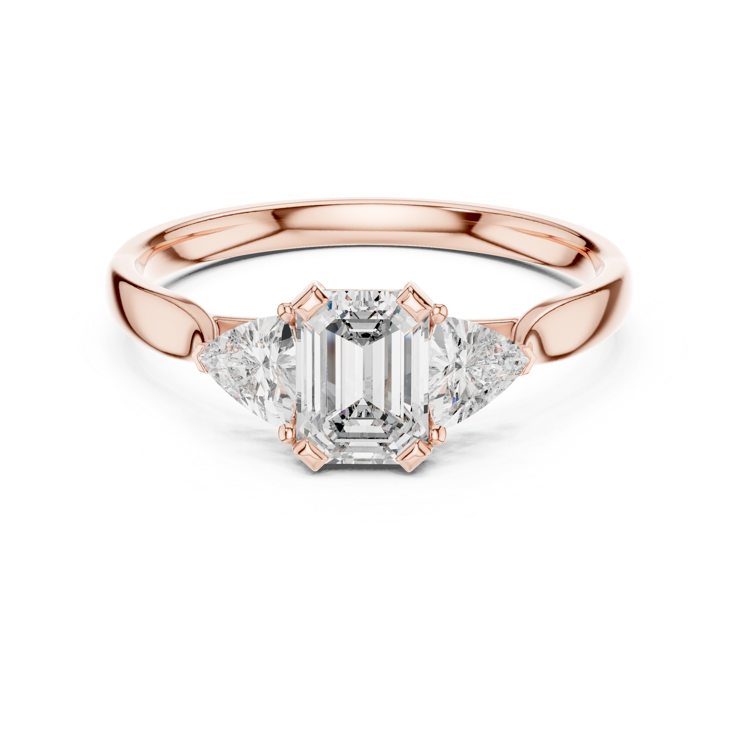 Oktavia - Cathedral Verlobungsring aus 14k Rosegold mit einem funkelnden, laborgezüchteten Diamanten - handgefertigt & nachhaltig - von Labgrownlove 
