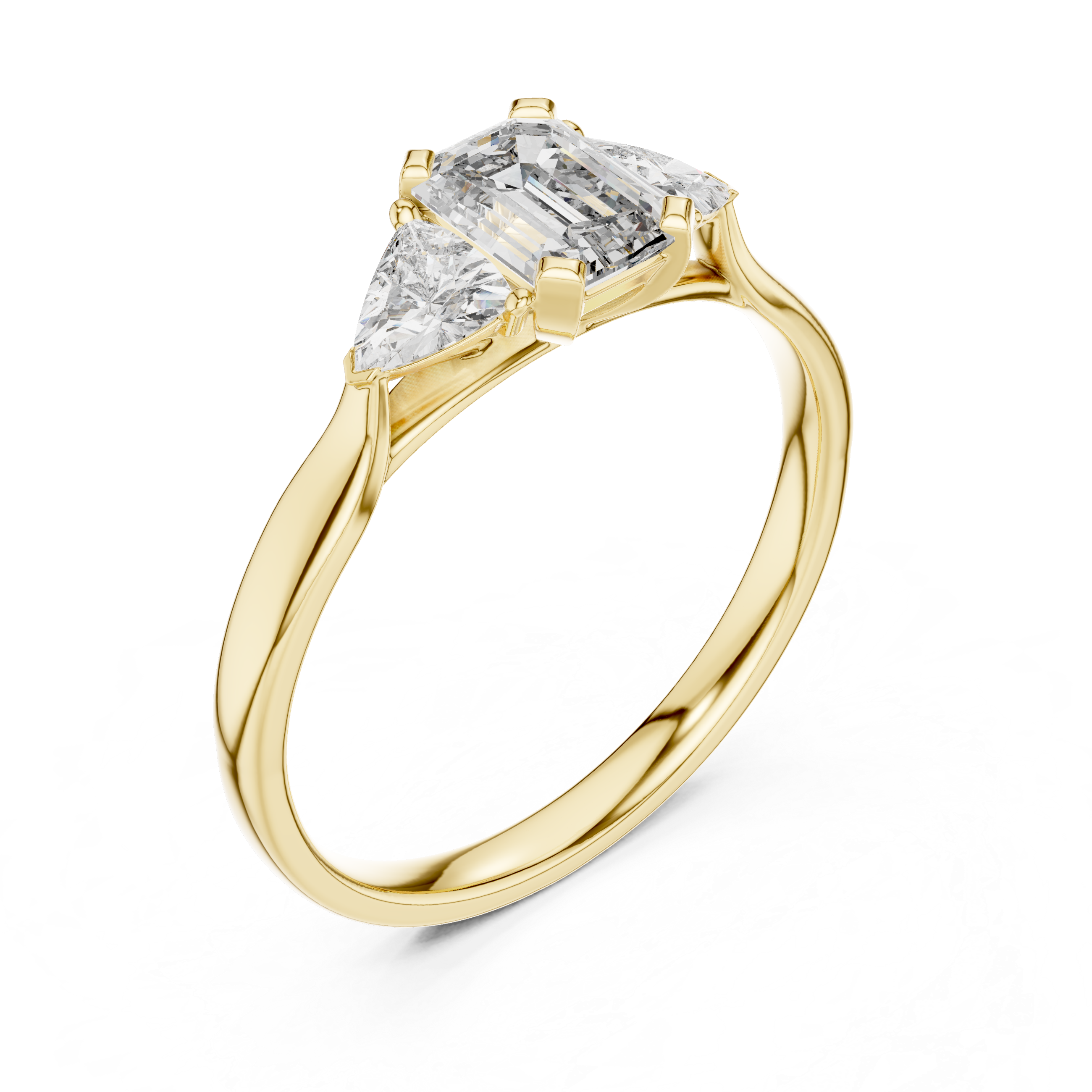 Oktavia - Cathedral Verlobungsring aus 14k Gelbgold mit einem funkelnden, laborgezüchteten Diamanten - handgefertigt & nachhaltig - von Labgrownlove 