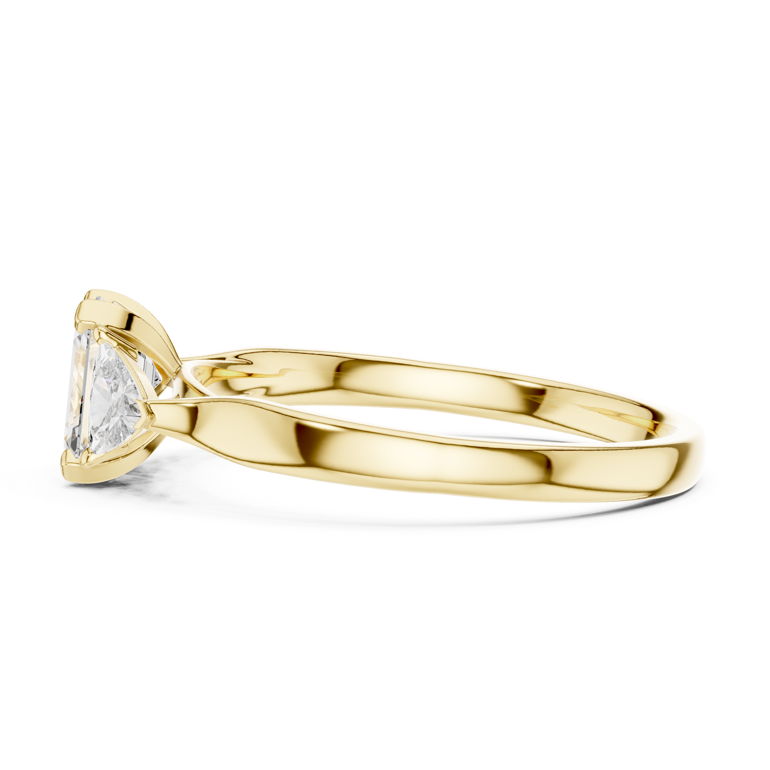 Oktavia - Cathedral Verlobungsring aus 14k Gelbgold mit einem funkelnden, laborgezüchteten Diamanten - handgefertigt & nachhaltig - von Labgrownlove 