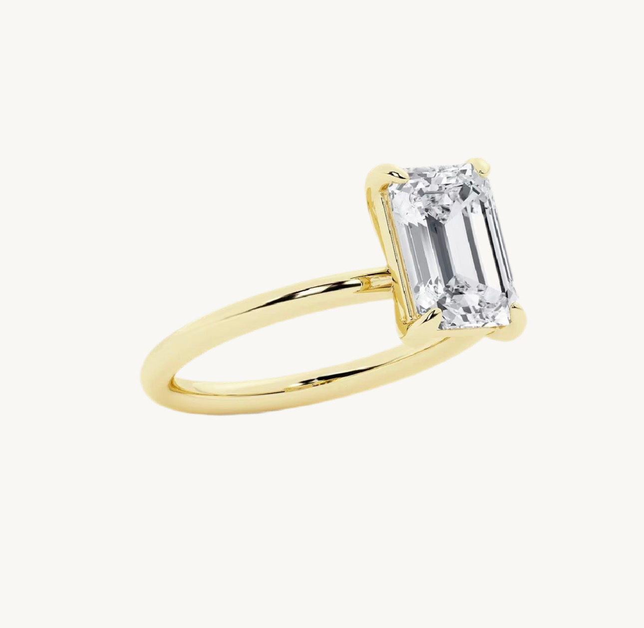 ,,Celina“ Emerald Solitär Lab grown Diamant Ringe Lab Diamond Labgrownlove Handgefertigt Jetzt einkaufen gelb gold
