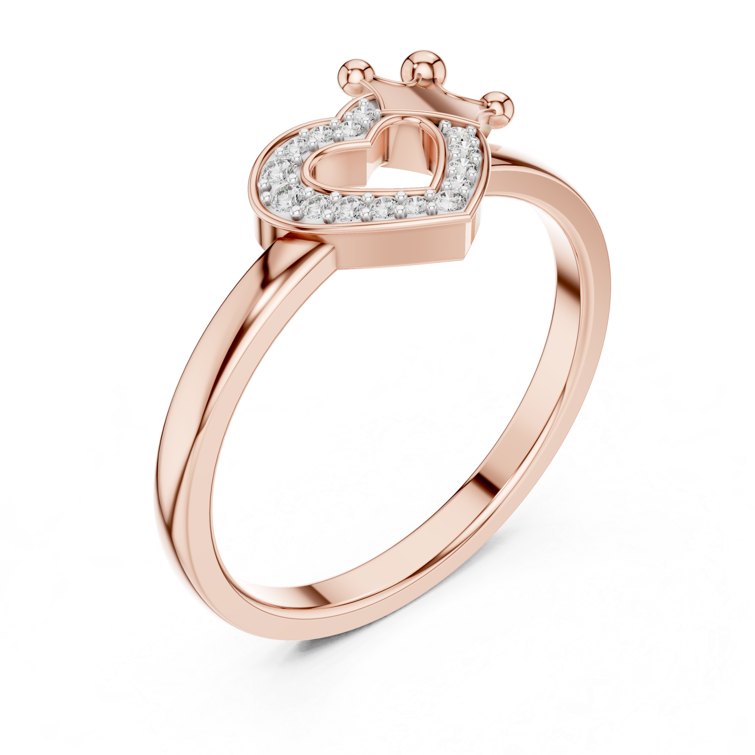 Amira - Herz Verlobungsring aus 14k Rosegold mit einem funkelnden, laborgezüchteten Diamanten - handgefertigt & nachhaltig - von Labgrownlove 