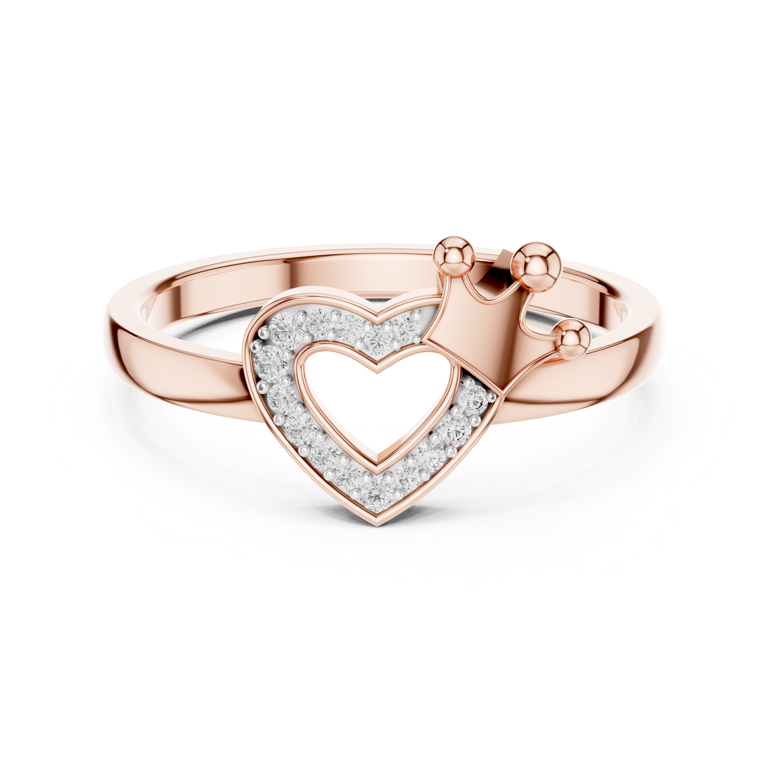 Amira - Herz Verlobungsring aus 14k Rosegold mit einem funkelnden, laborgezüchteten Diamanten - handgefertigt & nachhaltig - von Labgrownlove 