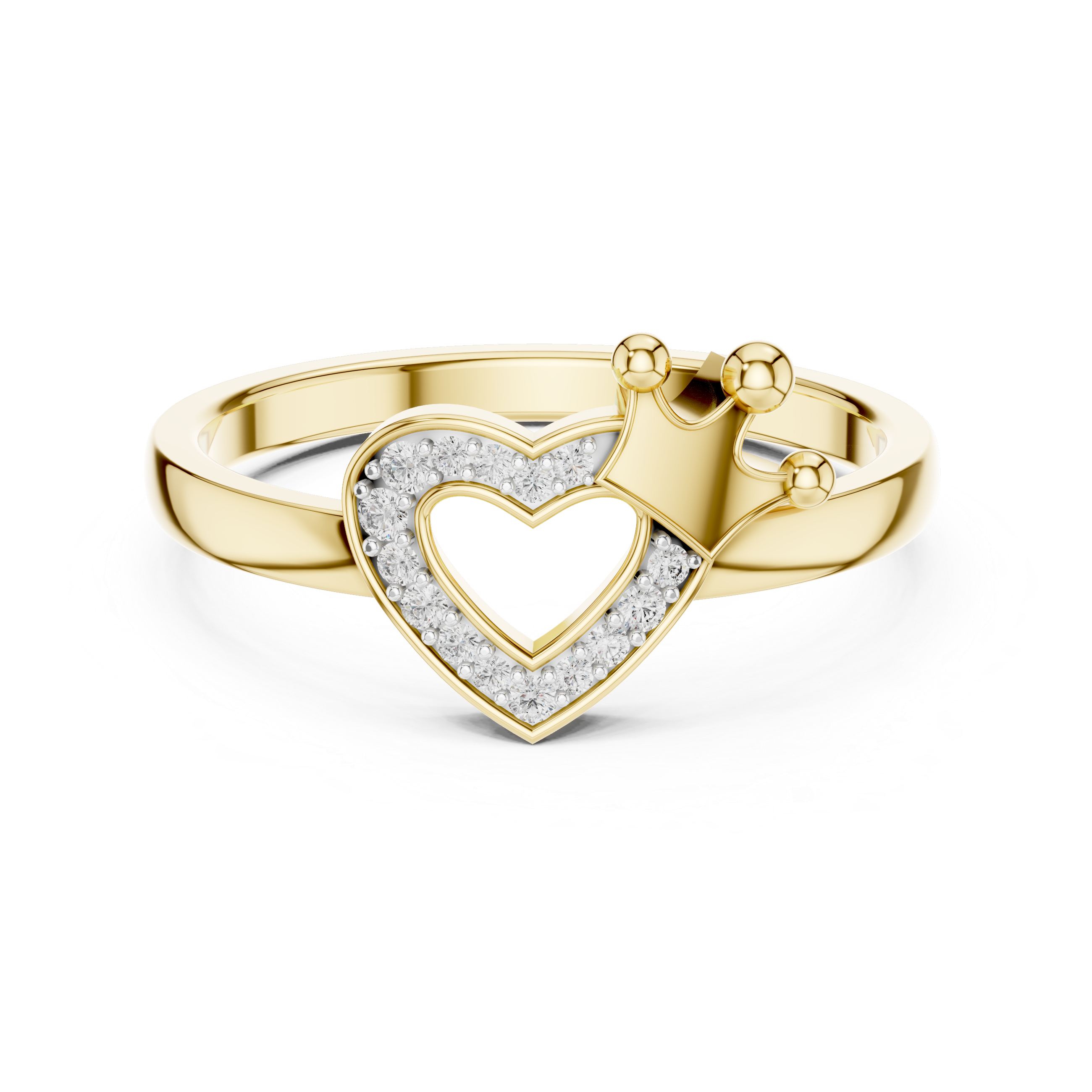 Amira - Herz Verlobungsring aus 14k Gelbgold mit einem funkelnden, laborgezüchteten Diamanten - handgefertigt & nachhaltig - von Labgrownlove 