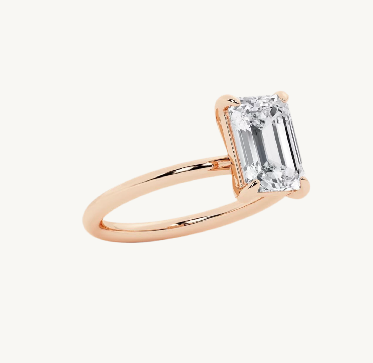 ,,Celina“ Emerald Solitär Lab grown Diamant Ringe Lab Diamond Labgrownlove Handgefertigt Jetzt einkaufen rose gold