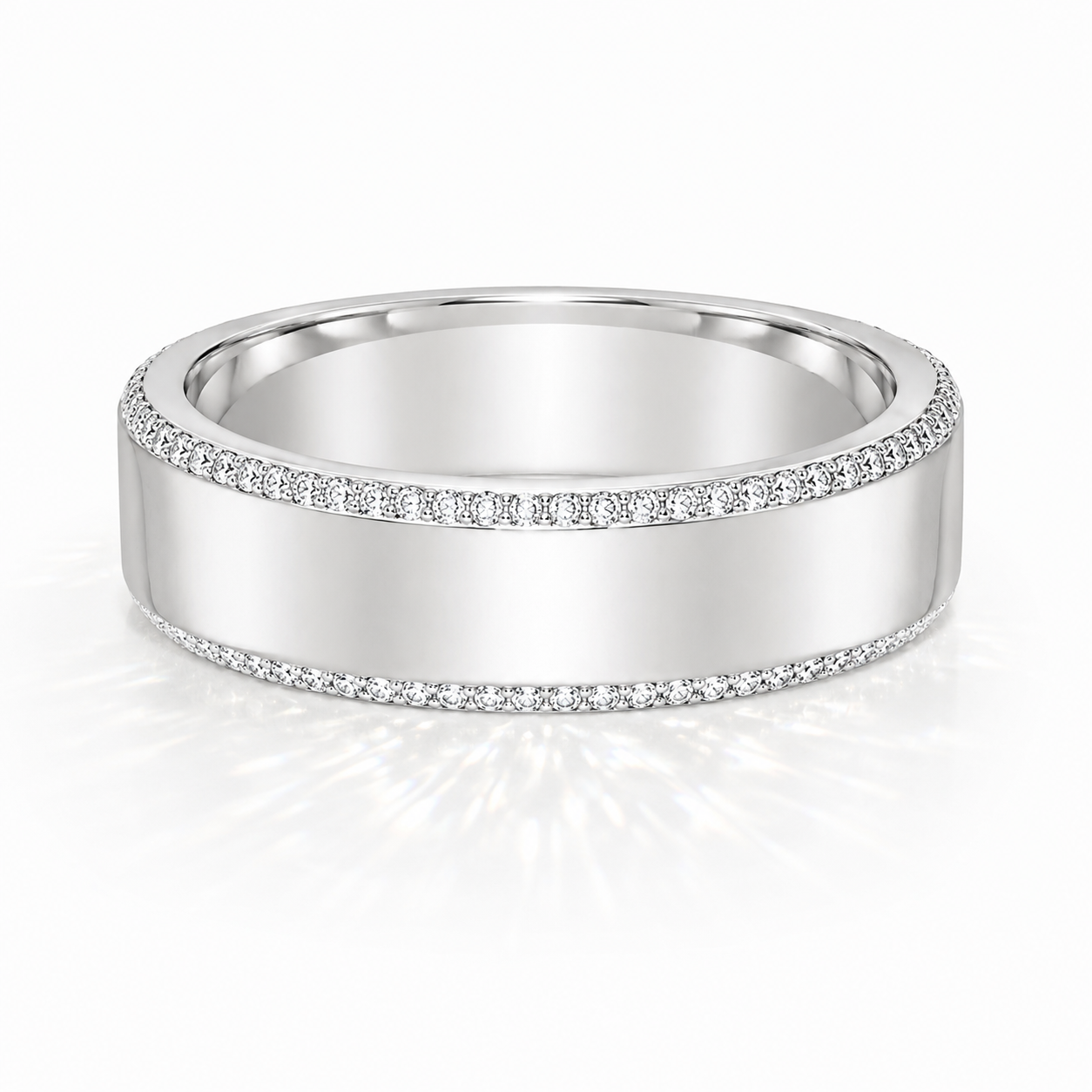 Anahita – Eleganter Ehering aus 14K Weißgold, klassisch poliert, schlicht & zeitlos, handgefertigt 