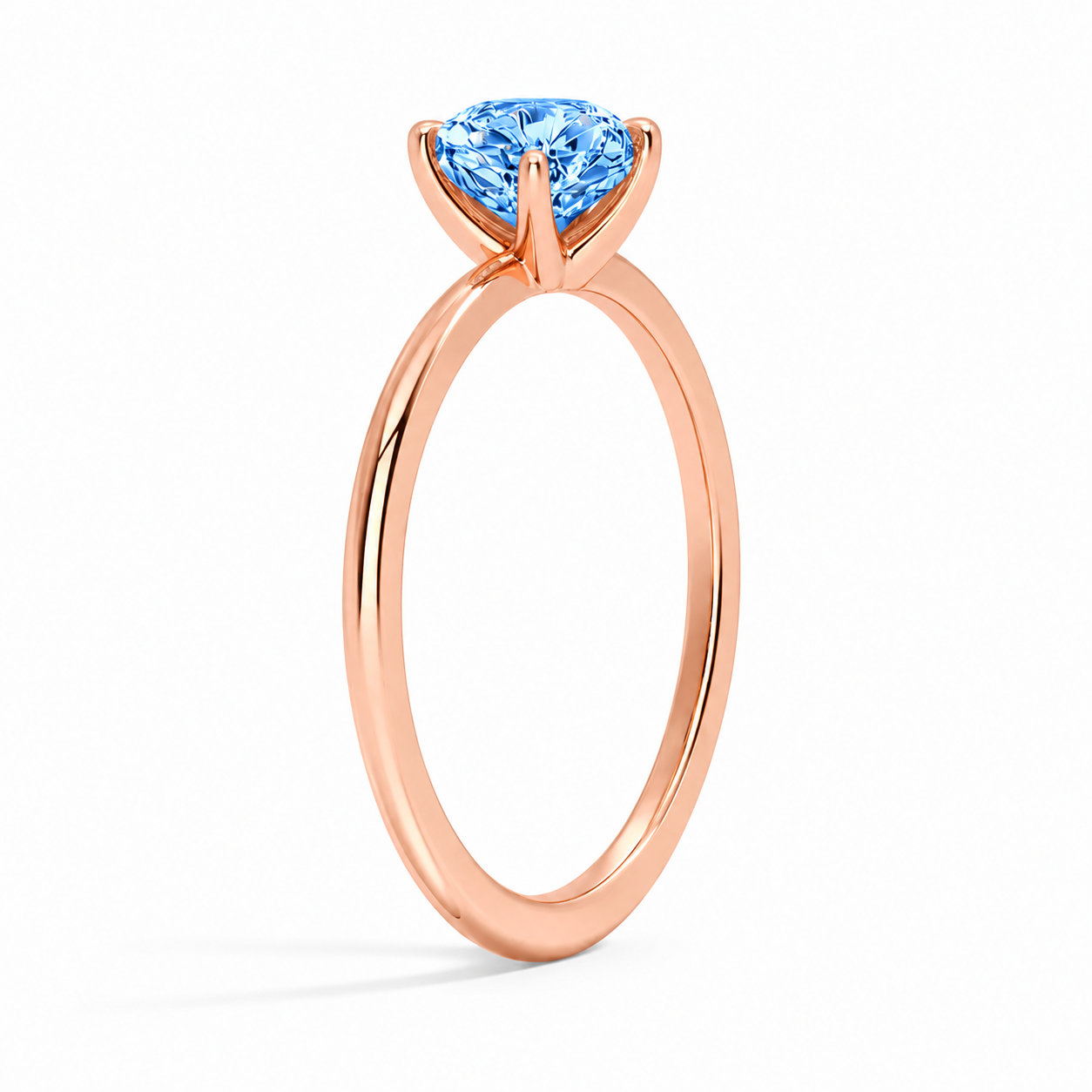 Aria – Herz Solitär Verlobungsring, Laborgezüchteter Blauer Diamant