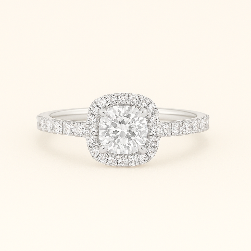 „Susi“ Halo Kissen Lab grown Diamant Ringe Lab Diamond Labgrownlove Handgefertigt Jetzt einkaufen kissenschliff diamant