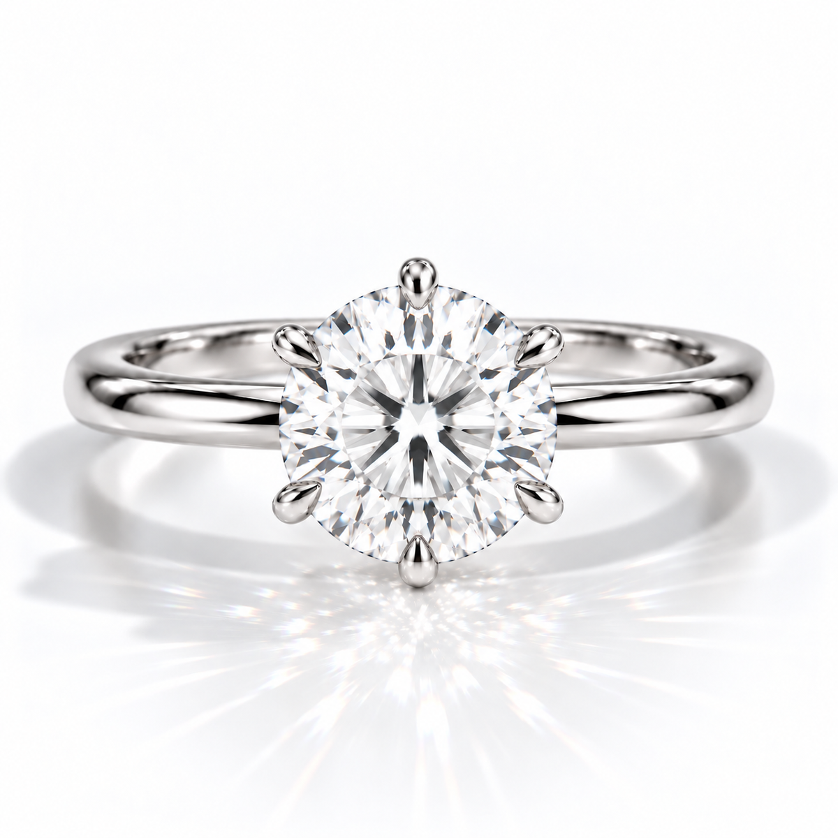 Paris - Brilliant Solitär Verlobungsring aus 14k Weißgold mit einem funkelnden, Laborgezüchteten Diamanten - handgefertigt & nachhaltig - von Labgrownlove 