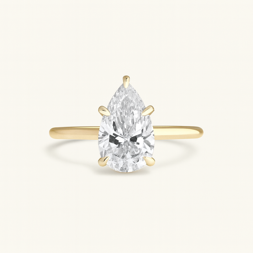 Kate – Tropfen Solitär Verlobungsring, Laborgezüchteter Diamant