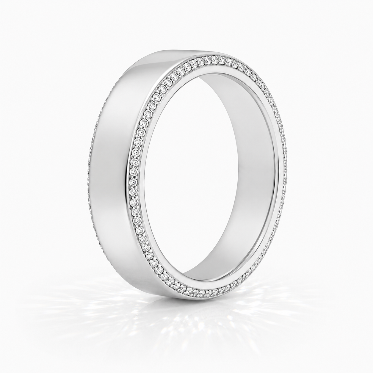 Anahita – Eleganter Ehering aus 14K Weißgold, klassisch poliert, schlicht & zeitlos, handgefertigt 