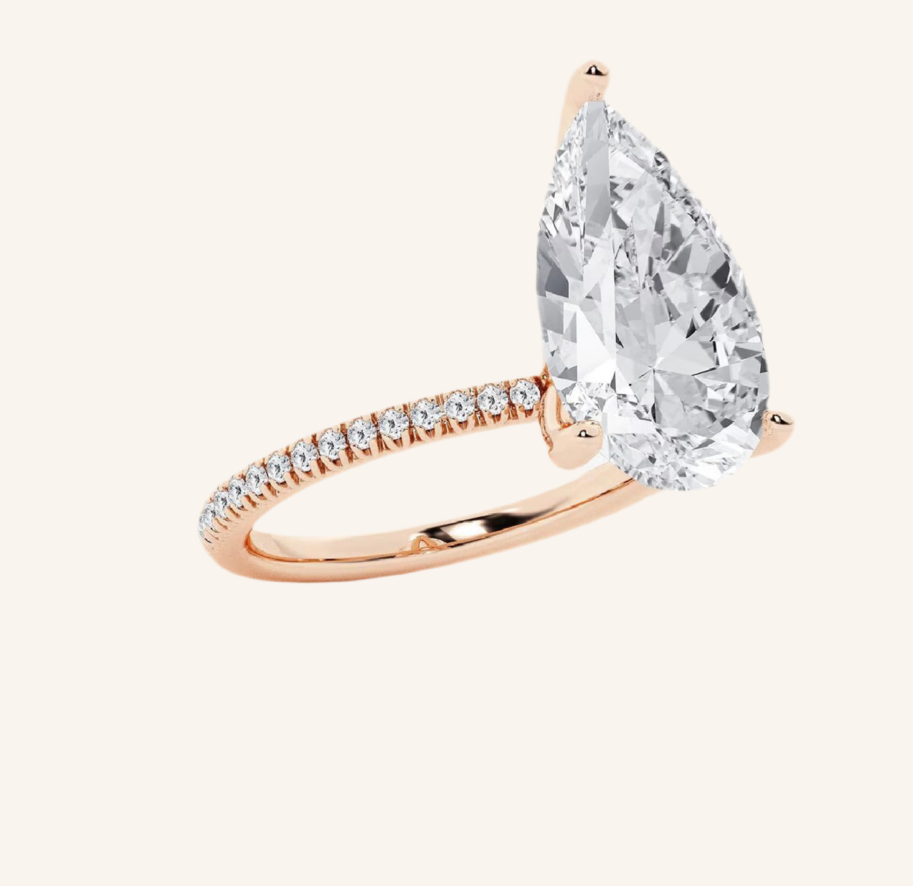 Abby Verlobungsring – Pear Cut Lab grown Diamant | 14K Gold & Platin Ringe Engagement Ring Labgrownlove Handgefertigt