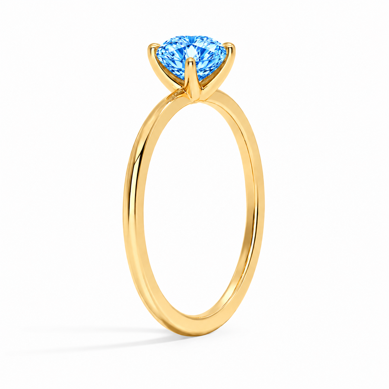 Aria – Herz Solitär Verlobungsring, Laborgezüchteter Blauer Diamant