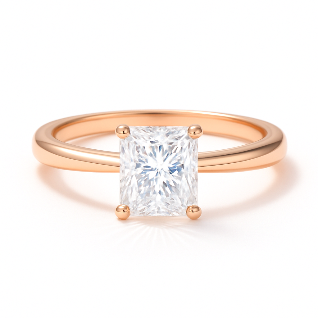 Veronica Radiant Solitär Verlobungsring aus 14k Roségold mit einem funkelnden, laborgezüchteten Diamanten – handgefertigt, nachhaltig, von Labgrownlove