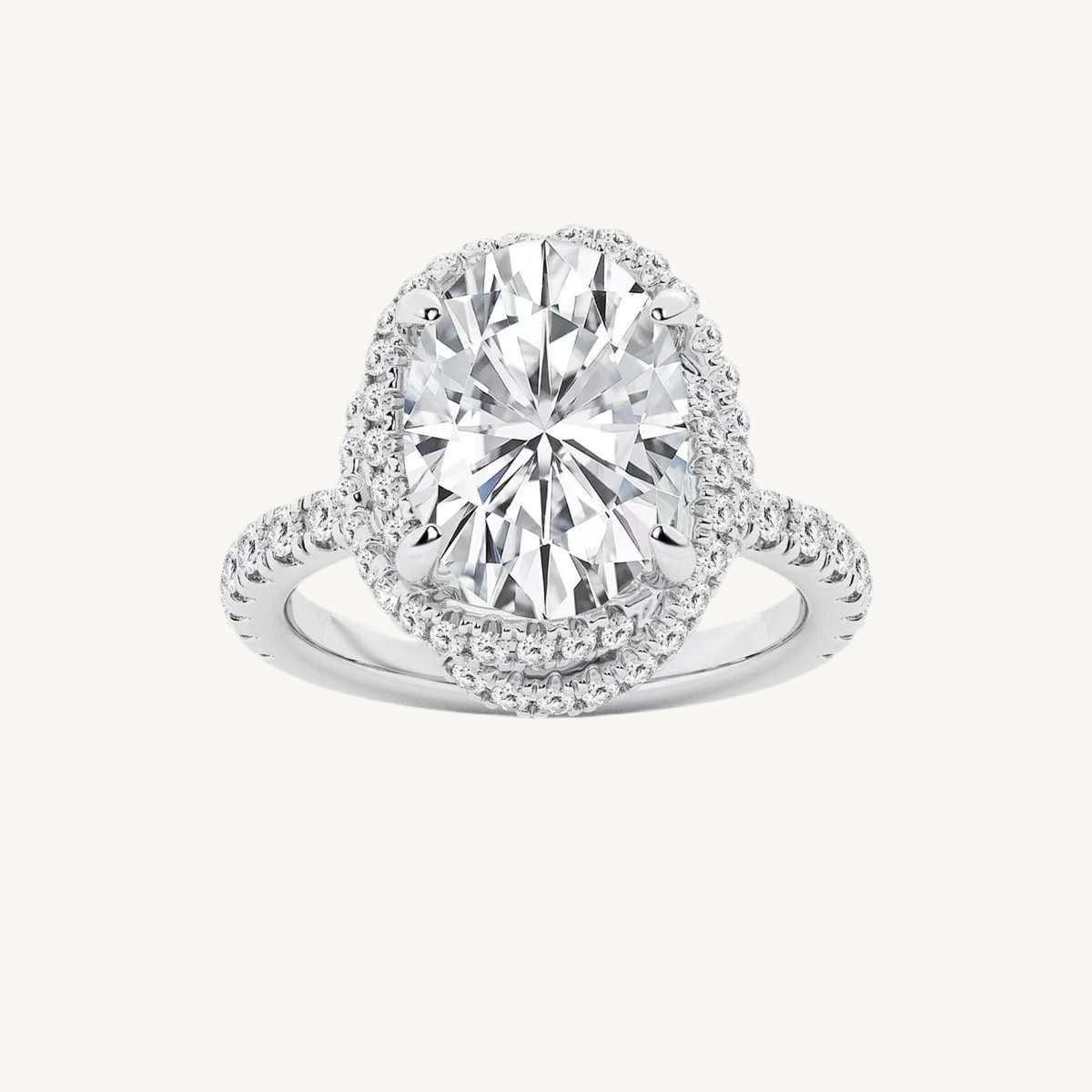 „Gaby“ Halo Oval Lab grown Diamant Verlobungsring Ringe Lab Diamond Labgrownlove Handgefertigt Jetzt einkaufen