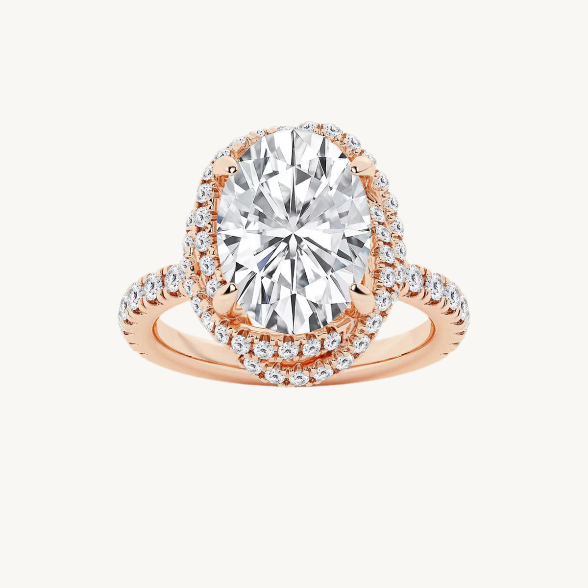 „Gaby“ Halo Oval Lab grown Diamant Verlobungsring Ringe Lab Diamond Labgrownlove Handgefertigt Jetzt einkaufen rose