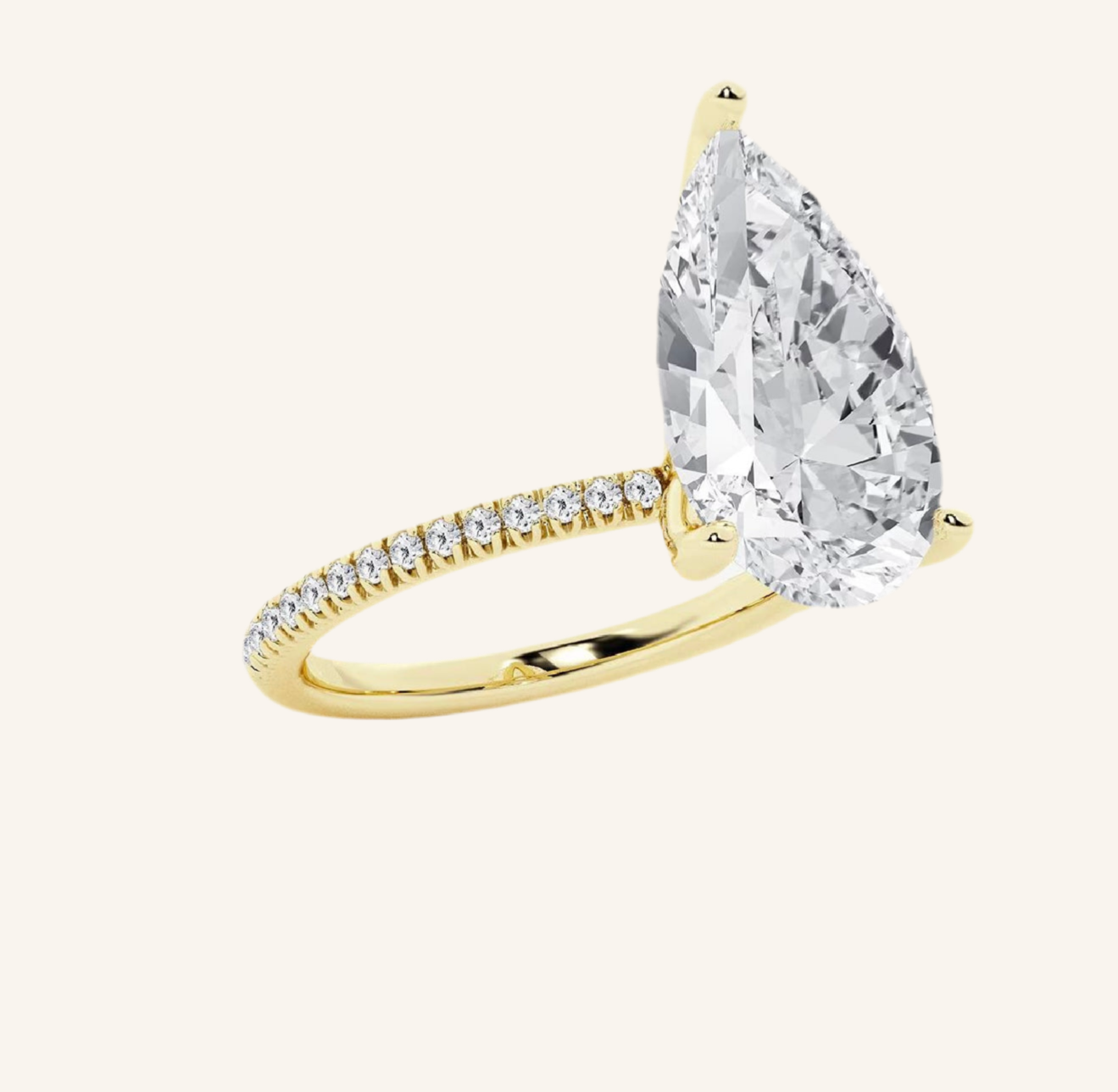 Abby Verlobungsring – Pear Cut Lab grown Diamant | 14K Gold & Platin Ringe Engagement Ring Labgrownlove Handgefertigt