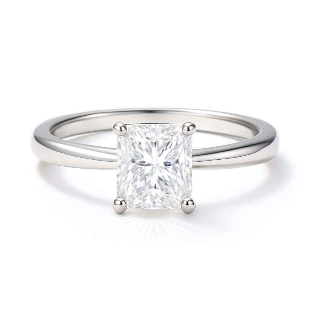 Veronica Radiant Solitär Verlobungsring aus 14k Weißgold mit einem funkelnden, laborgezüchteten Diamanten – handgefertigt, nachhaltig, von Labgrownlove