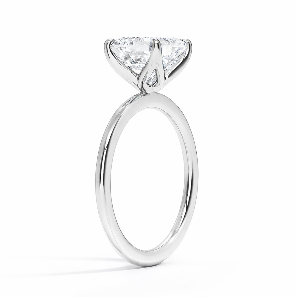 Stacy - Oval Solitär Verlobungsring aus 14k Weißgold mit einem funkelnden, Laborgezüchteten Diamanten - handgefertigt & nachhaltig - von Labgrownlove 