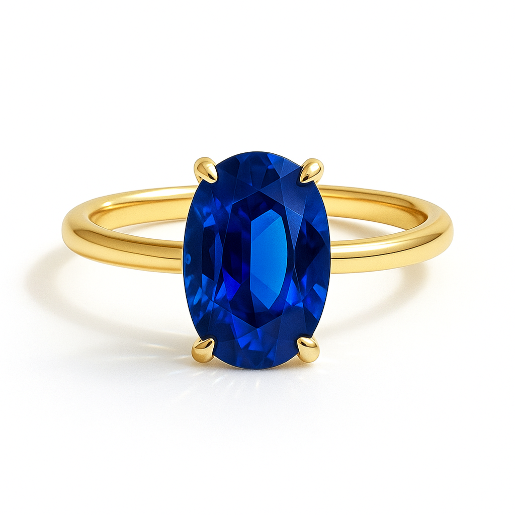 Ovaler Solitär-Verlobungsring Alaïa mit laborgezüchtetem blauem Diamanten von Labgrownlove.