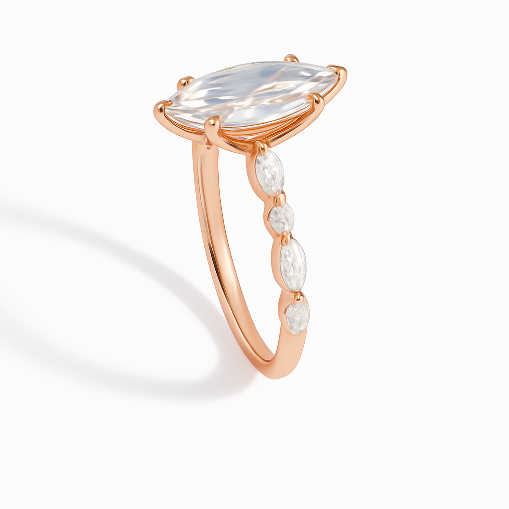 Marija-Marquise Verlobungsring mit Laborgezüchteten Diamant