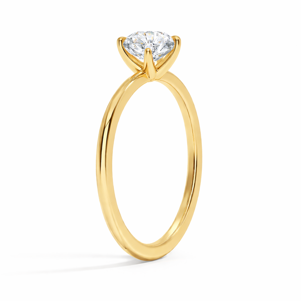 Lisa Herz Solitär Verlobungsring aus 14k Gelbgold mit einem funkelnden, laborgezüchteten Diamanten – handgefertigt, nachhaltig, von Labgrownlove